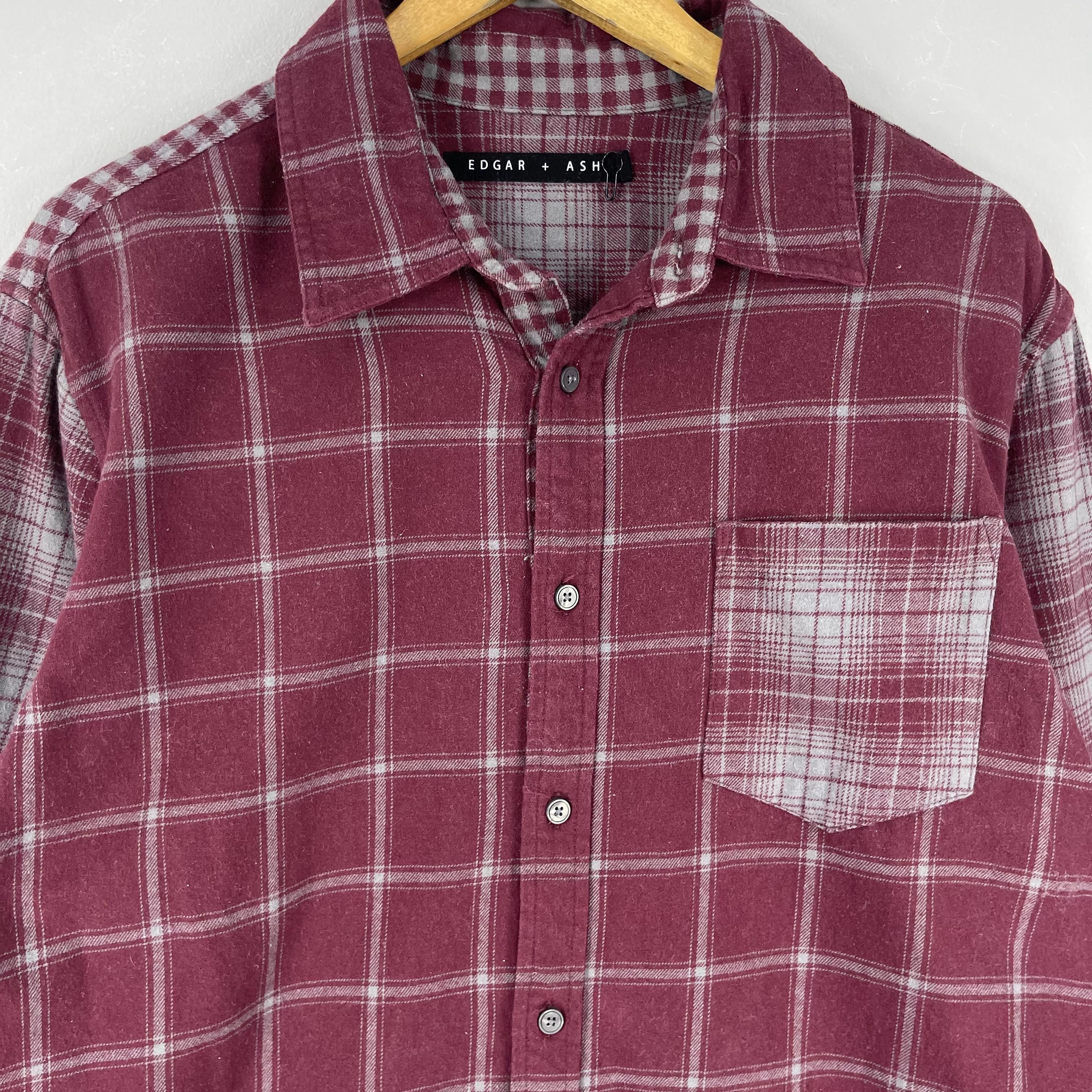 Flannel Vintage 90s Checkered Minimalist Flannel Reconstruct Shirt Size US L / EU 52-54 / 3 - 2 Thumbnail