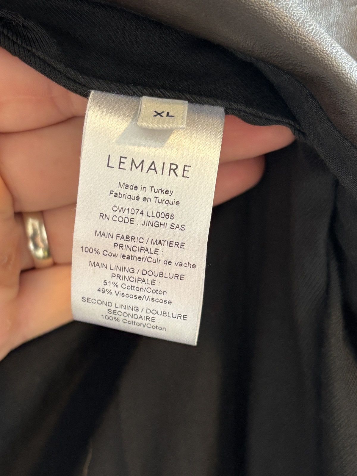 Lemaire Lemaire relaxed leather jacket, dark brown, size XL Size US XL / EU 56 / 4 - 9 Thumbnail