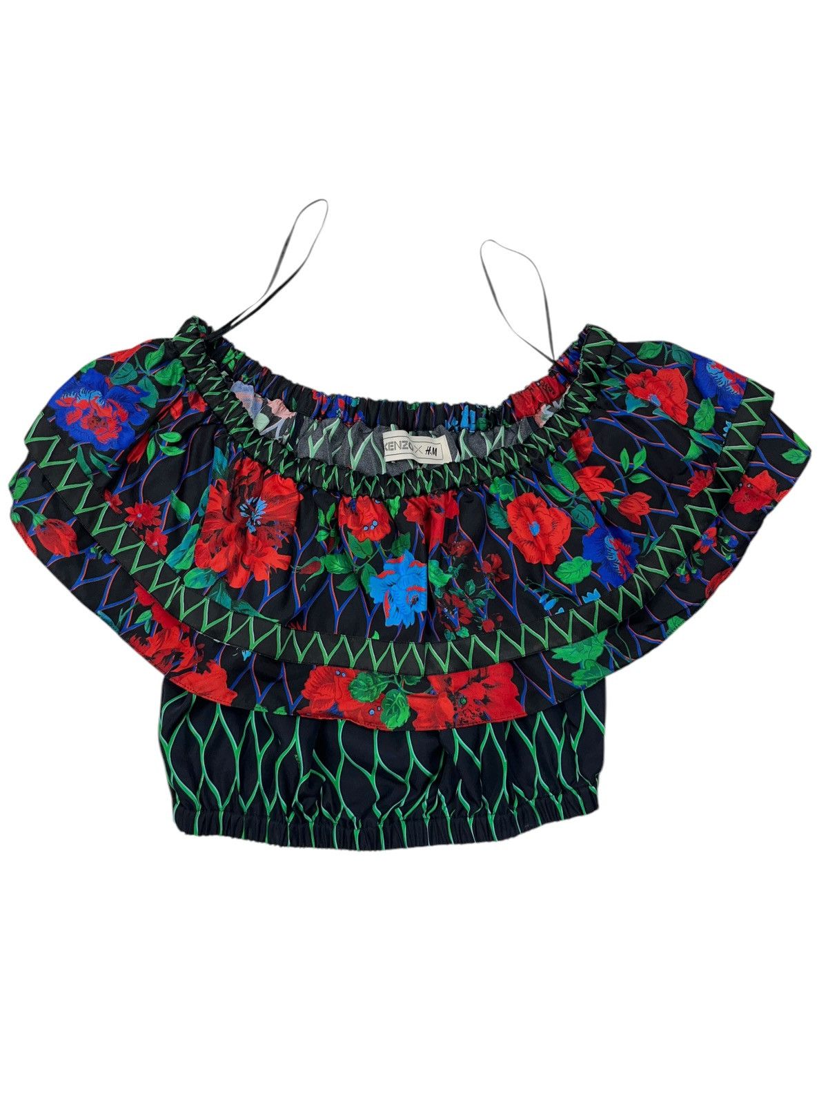 H&M × Kenzo Kenzo x H&M Silk Blend Floral Top Blouse y2k Size M / US 6-8 / IT 42-44 - 2 Thumbnail