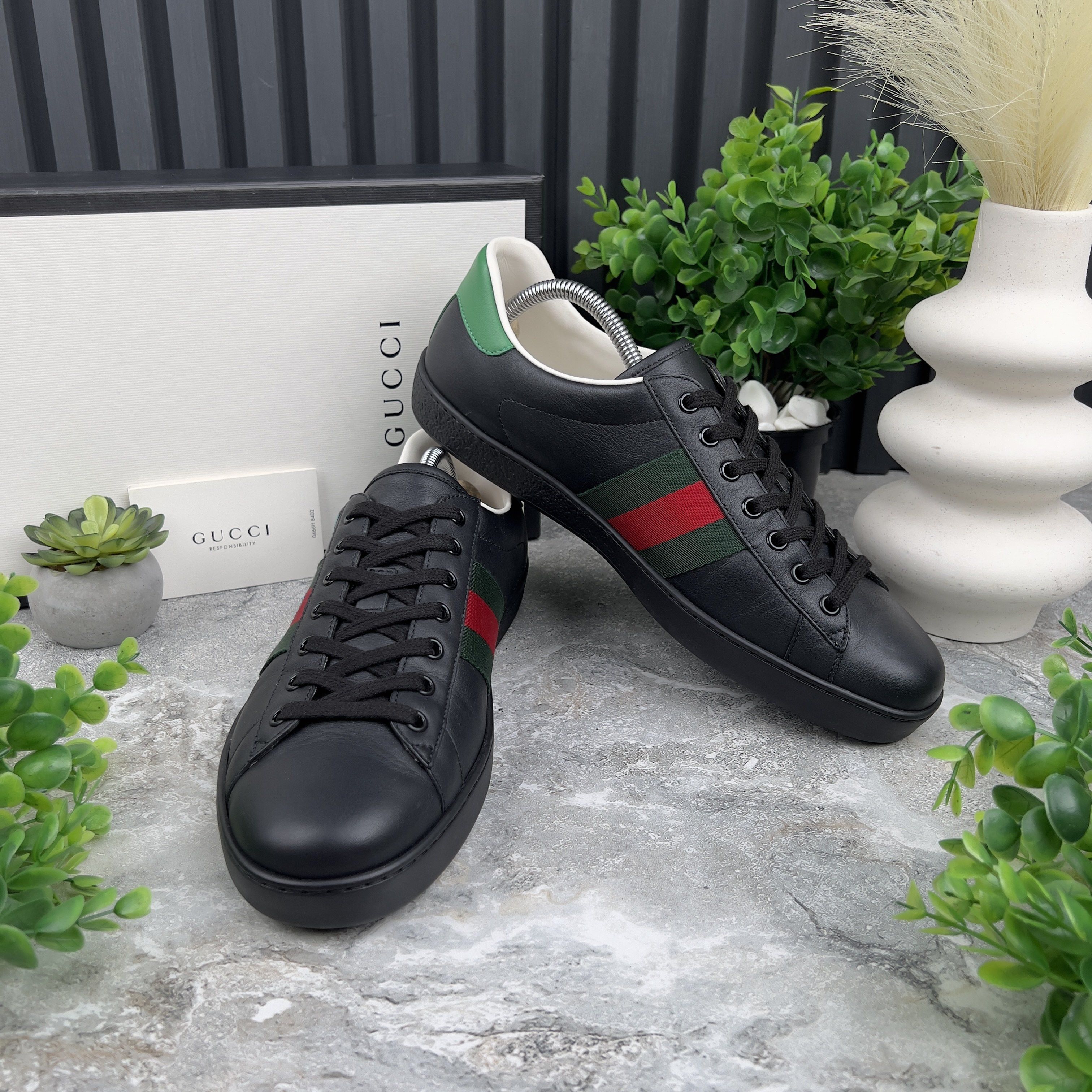 Gucci Ace Sneakers Web Freya Hartas Leather Size US 9.5 / EU 42-43 - 3 Thumbnail