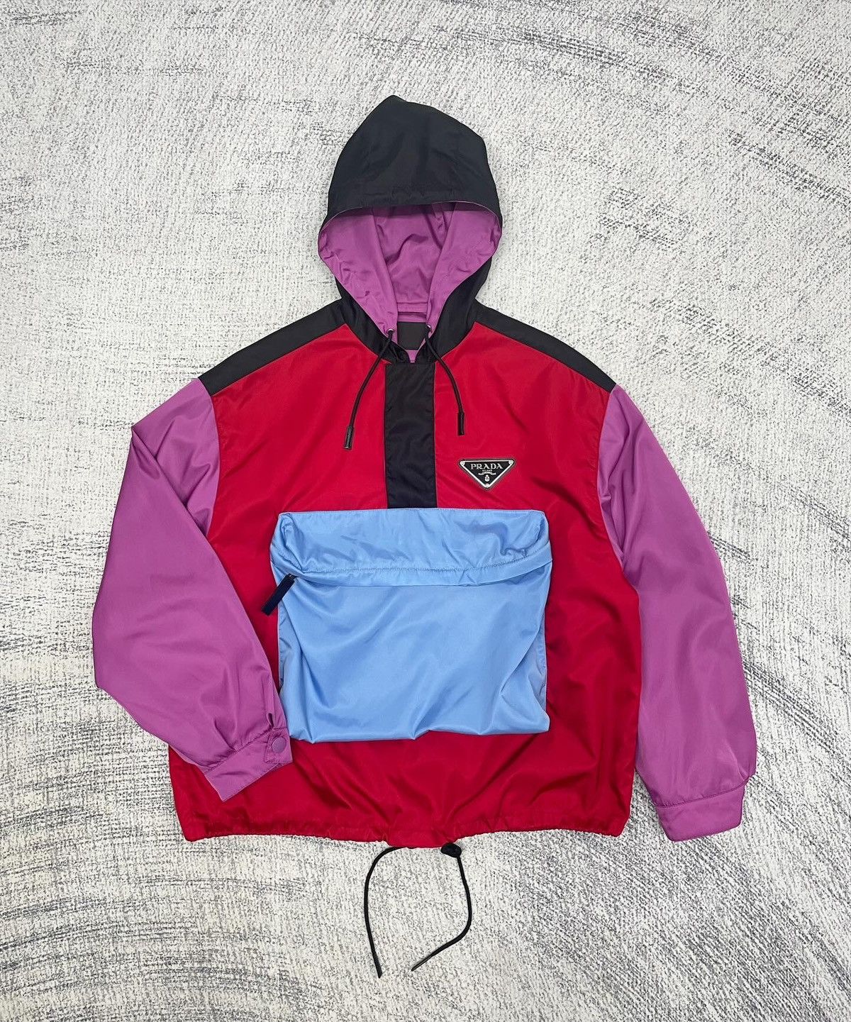 Prada SS20 Color-block Gabardine Nylon Anorak Jacket