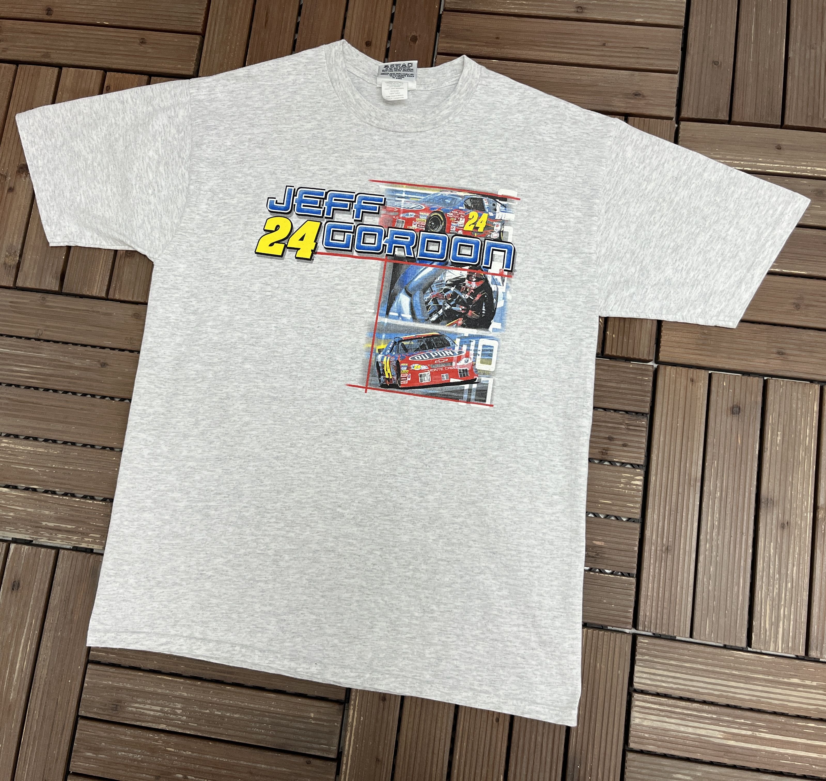 Vintage Jeff Gordon 2002 Race Schedule Vintage Grey T-Shirt Tee Size US L / EU 52-54 / 3 - 3 Thumbnail