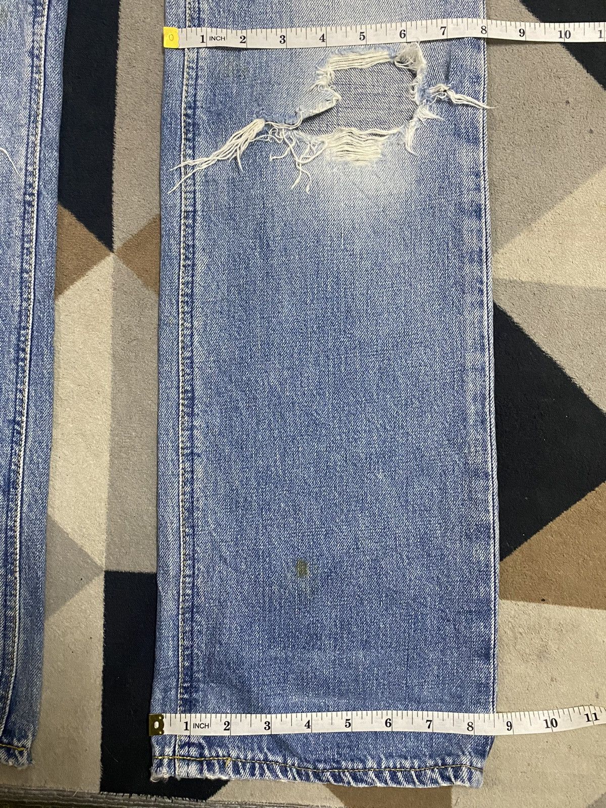 Lee Vintage Lee Riders Faded Wash Distressed Bootcut Jeans Size US 28 / EU 44 - 13 Thumbnail