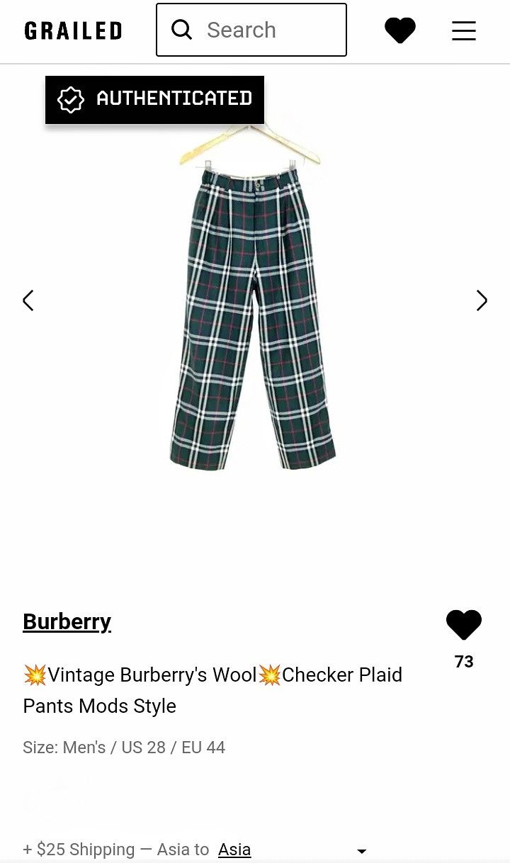 Burberry 💥Vintage Burberry's Wool💥Checker Plaid Pants Mods Style Size US 28 / EU 44 - 19 Thumbnail