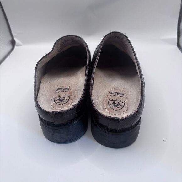 Ariat Ariat Apron-Toe Mules Women 7B Black & Brown Leather Slide Size US 7 / IT 37 - 2 Thumbnail