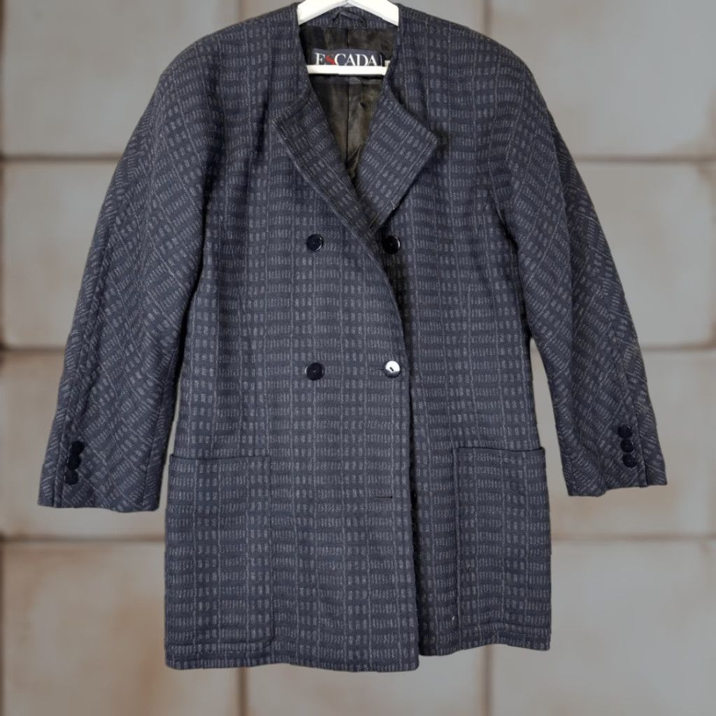 Escada VINTAGE Escada Margaretha Ley Jacket Black 100% Wool Button Front Women M Patterned Size M / US 6-8 / IT 42-44 - 1 Thumbnail