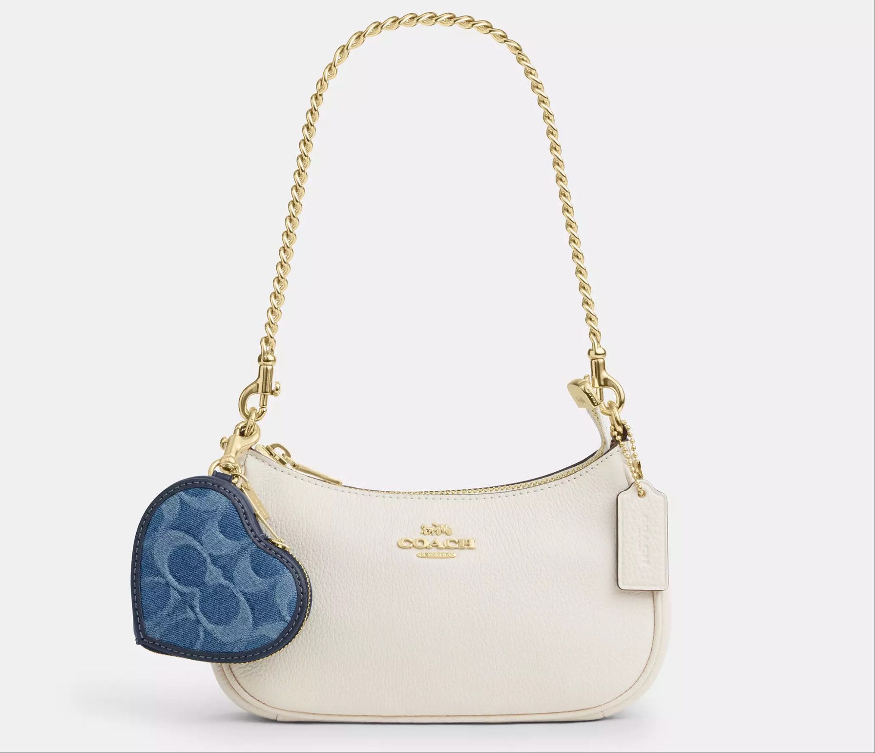 Coach Heart Bag Charm In Signature Denim CDF55 Size ONE SIZE - 5 Thumbnail
