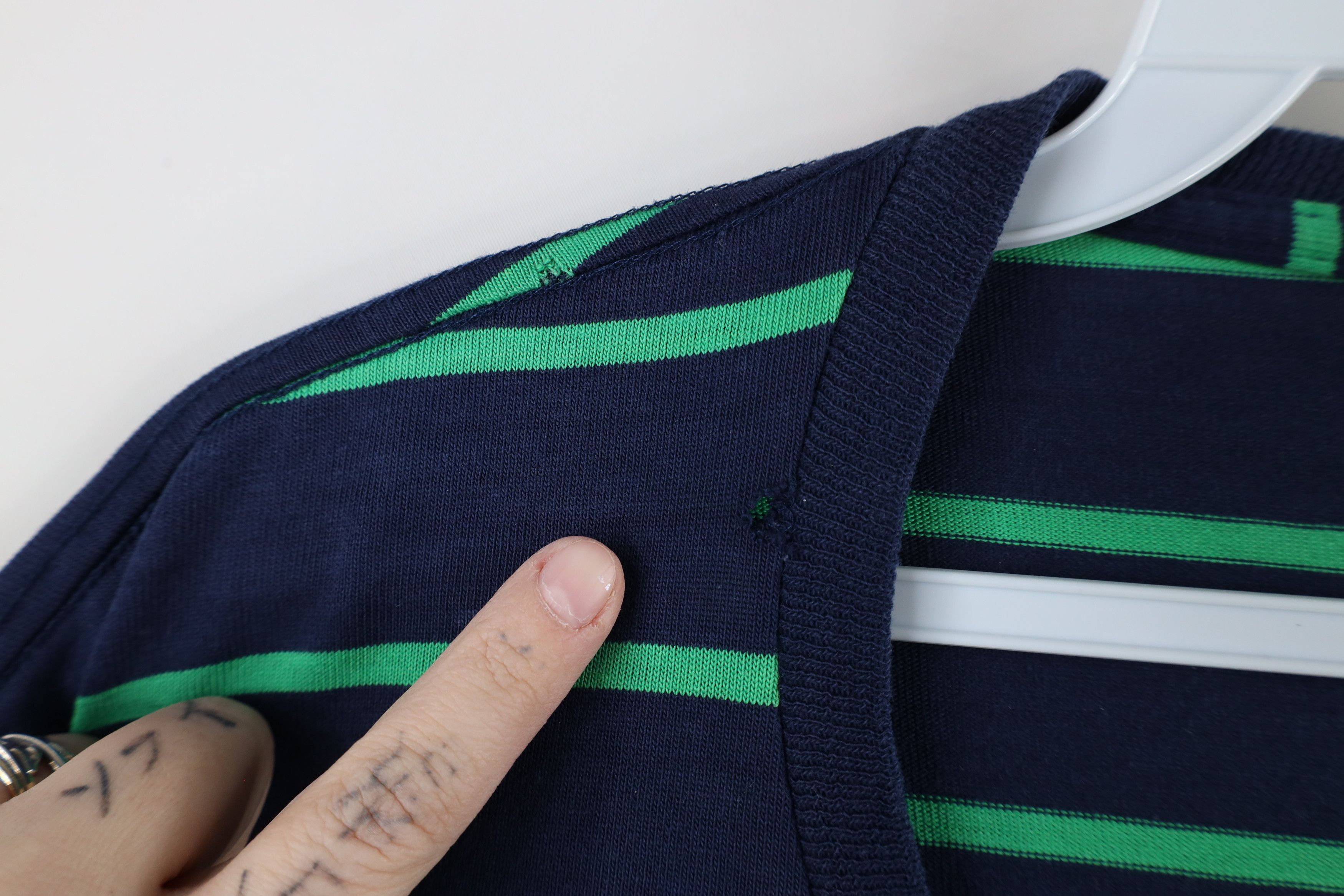 Vintage Vintage 90s Streetwear Striped Knit Short Sleeve T-Shirt USA Size US M / EU 48-50 / 2 - 7 Thumbnail