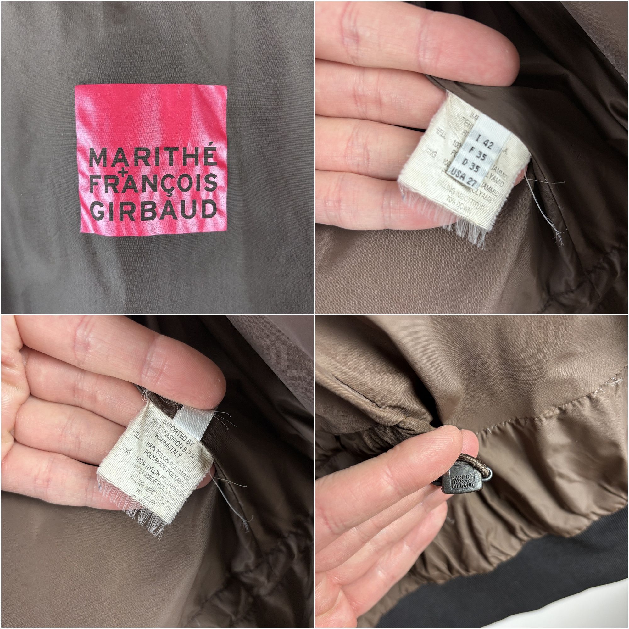Marithe + Francois Girbaud Marithe Francois Girbaud Down Jacket Brown Size I 42 / US 27 Size M / US 6-8 / IT 42-44 - 10 Thumbnail