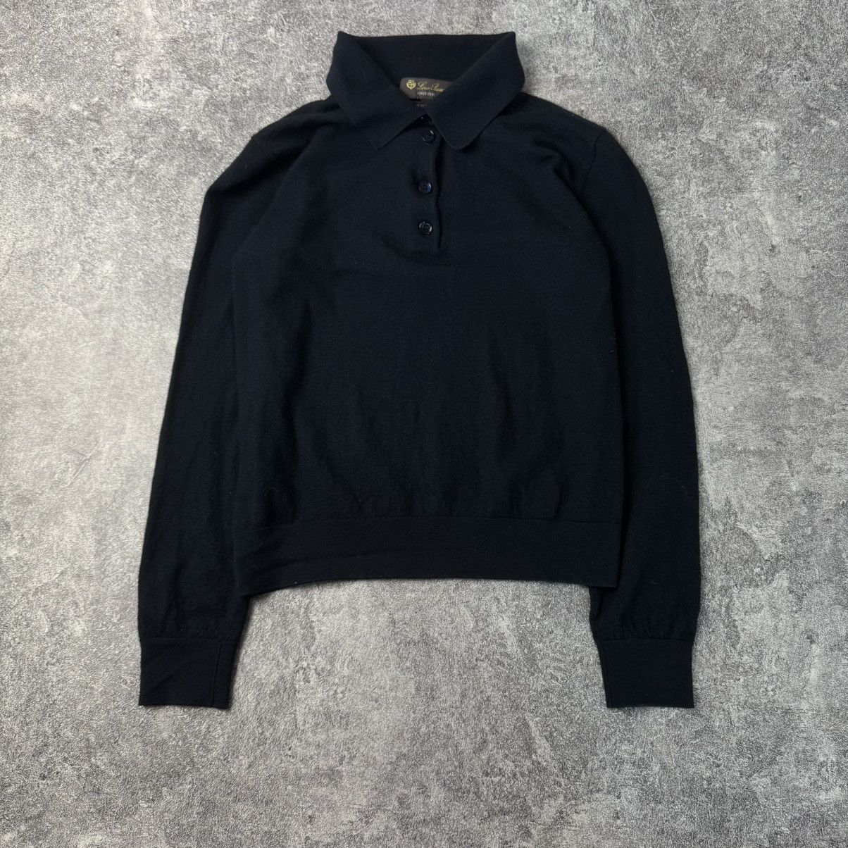 Loro Piana Loro Piana Uniform Black Long Sleeve Cashmere/Silk Polo Size XS / US 0-2 / IT 36-38 - 1 Thumbnail