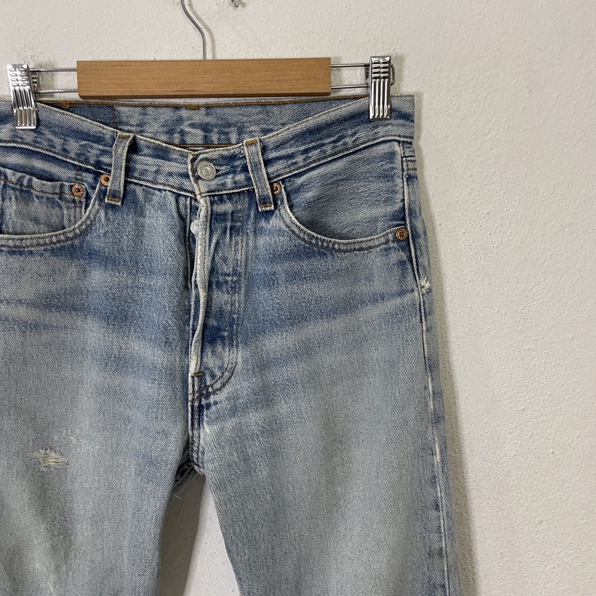 Levi's Vintage 90s Levis Distressed Denim Jeans Size 28" / US 6 / IT 42 - 2 Thumbnail