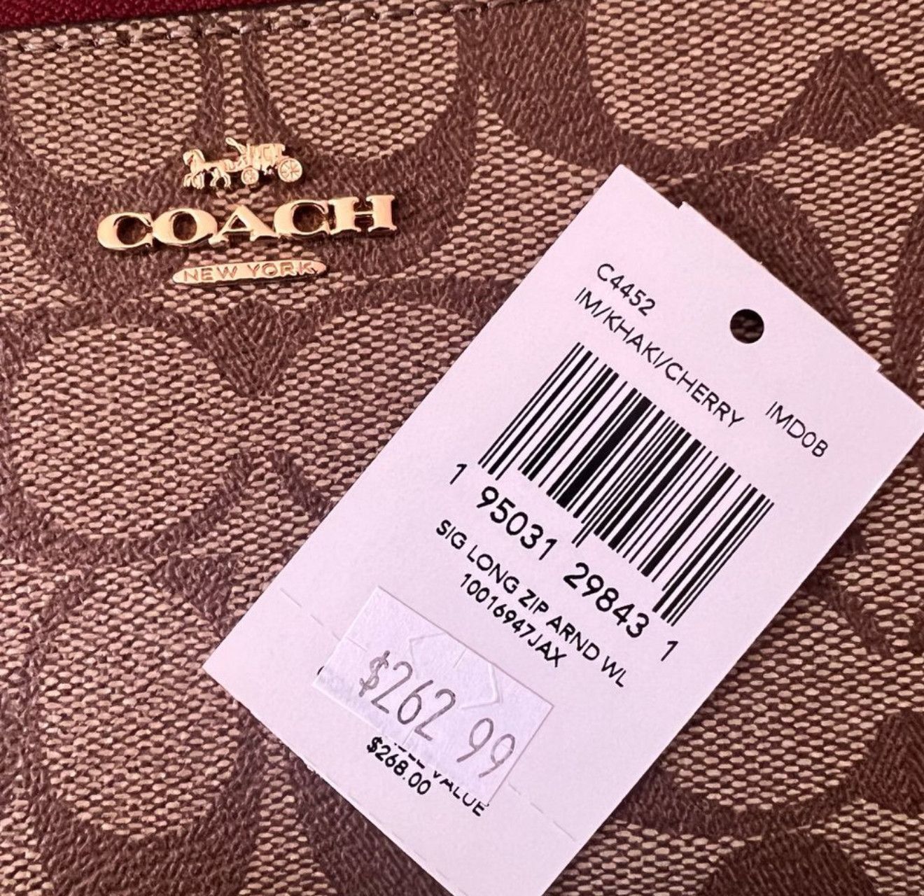 coach Long Zip Around Wallet In Signature Canvas c4452