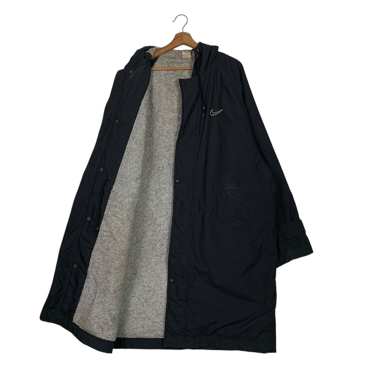 Nike Vintage Nike Swoosh Hooded Long Jacket Size US L / EU 52-54 / 3 - 10 Thumbnail