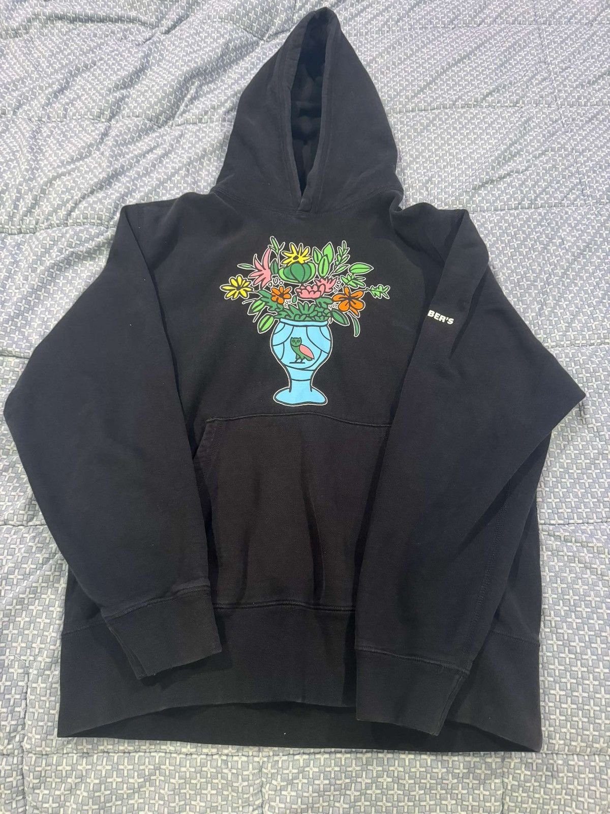 image of Octobers Very Own Black Ovo Hoodie, Men's (Size Large)