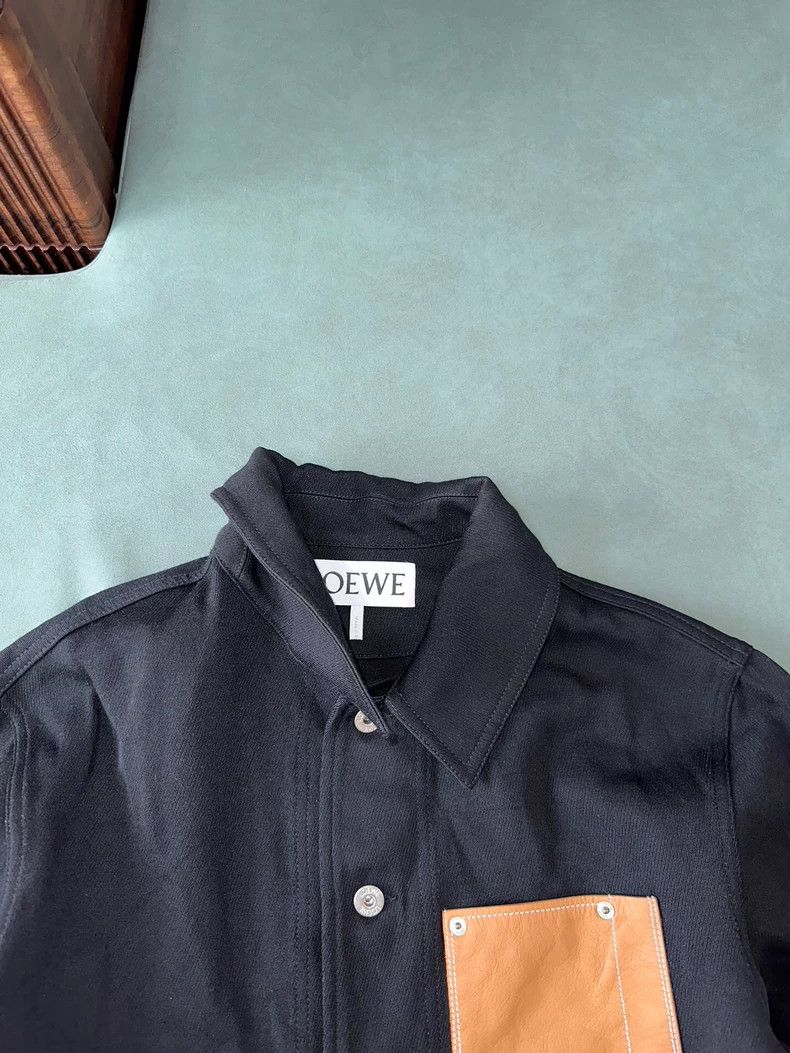 Loewe LOEWE Men's Wool Jacket with Leather Pockets, Size 52 Size US L / EU 52-54 / 3 - 2 Thumbnail