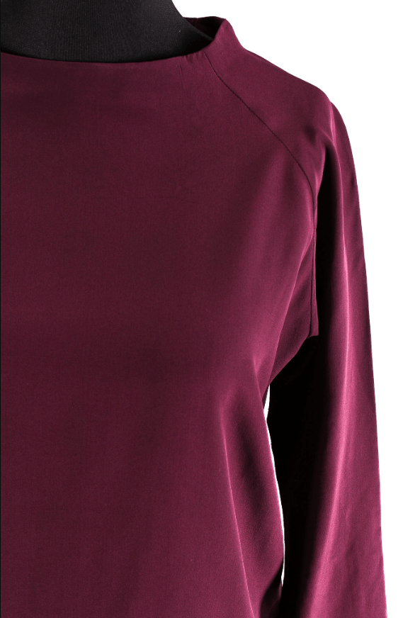 Aspesi Women's Aspesi Burgundy Long Sleeve Casual Dress Size M Size M / US 6-8 / IT 42-44 - 2 Thumbnail
