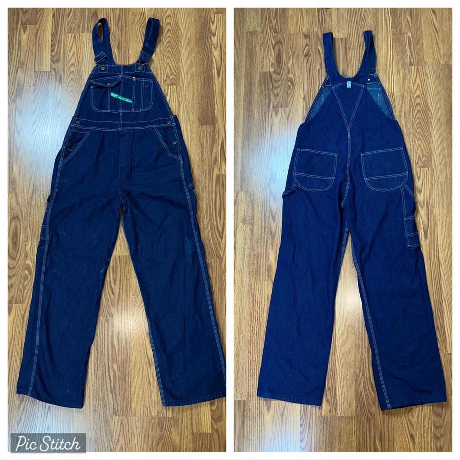 Vintage Funky Vintage KEY Imperial Denim Overalls! Size 34" / US 12 / IT 48 - 1 Thumbnail