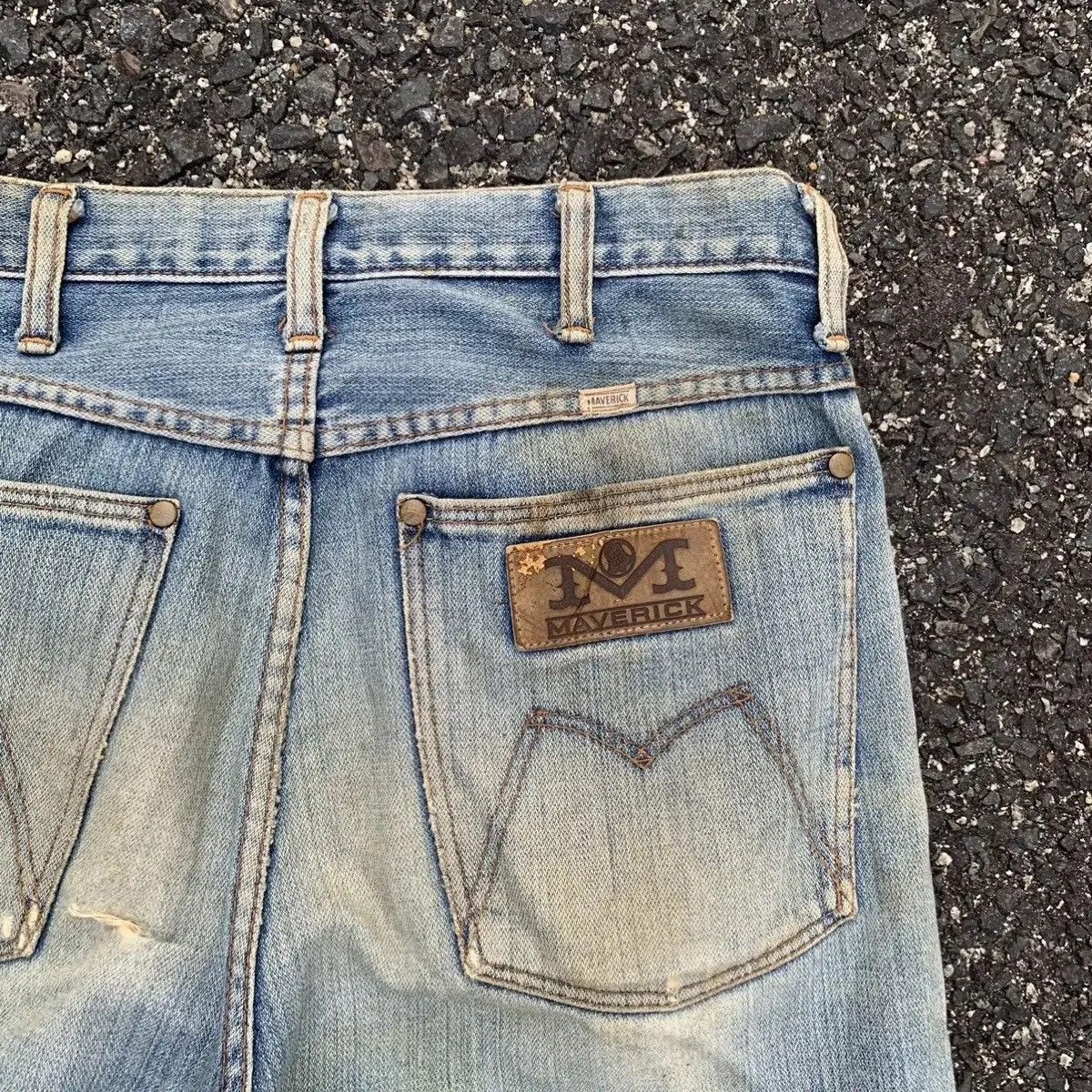Vintage ‼️ SUPER RIPPED‼️ Vtg Maverick By Blue Bell Jean 31x32 Pants Size US 31 - 13 Thumbnail