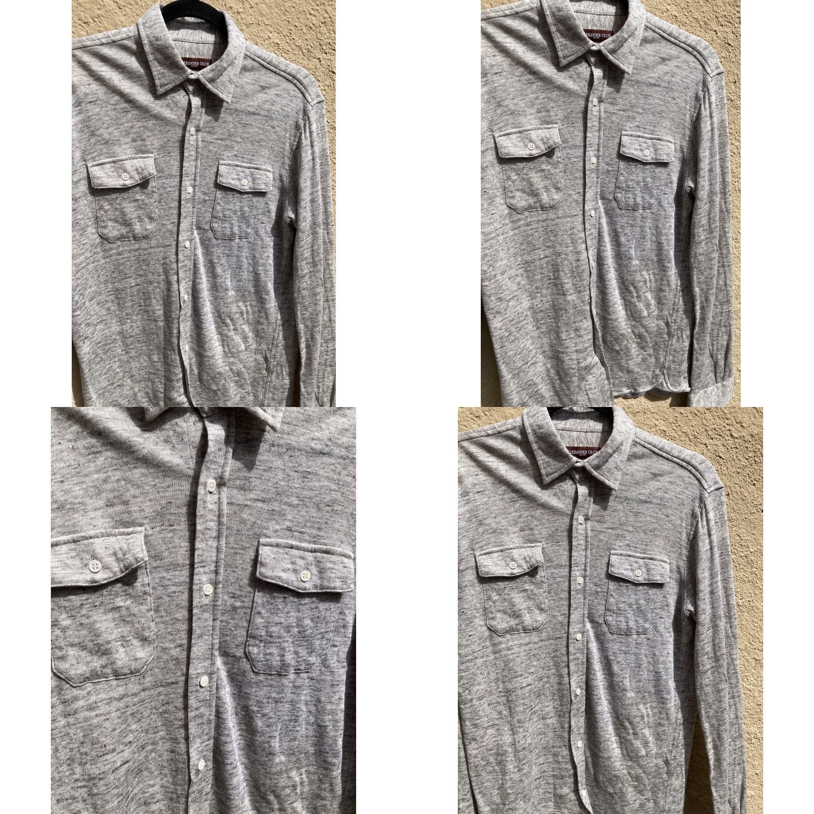 Vintage Alexander Olch Gray Button-Down Shirt Men’s Small Regular Pockets Open Lightweight Casual Style Size US M / EU 48-50 / 2 - 8 Thumbnail