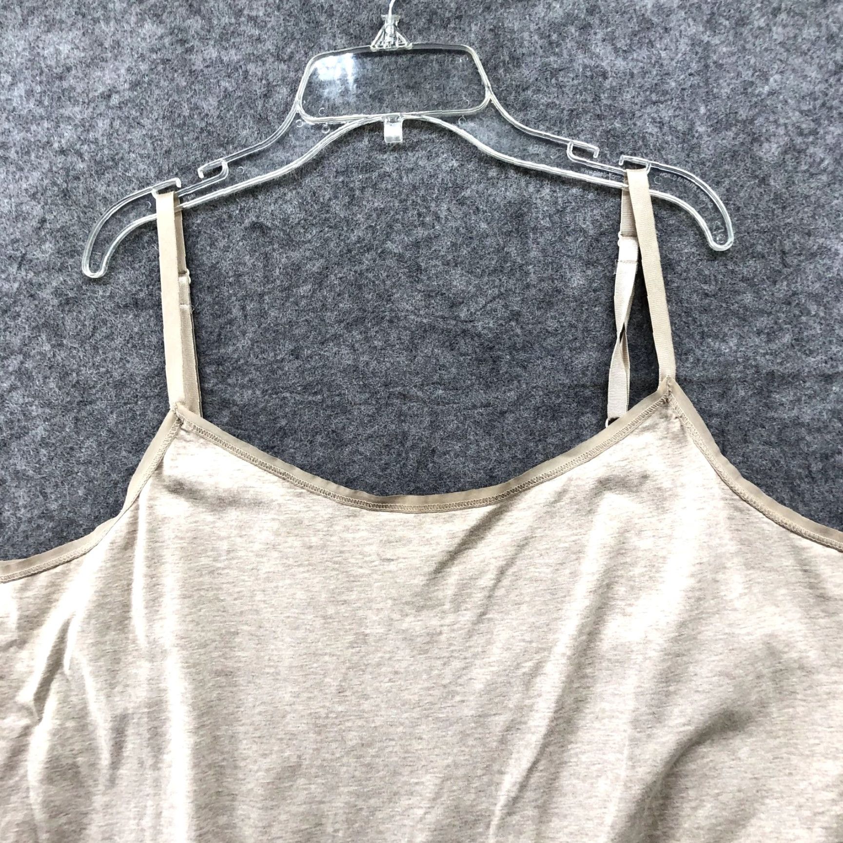 Vintage Lane Bryant Camisole Tank Womens 20 Beige Cotton Blend Stretch Adjustable Layering Sleeveless Camisole Women Plus Size 20/20 Size ONE SIZE - 3 Thumbnail