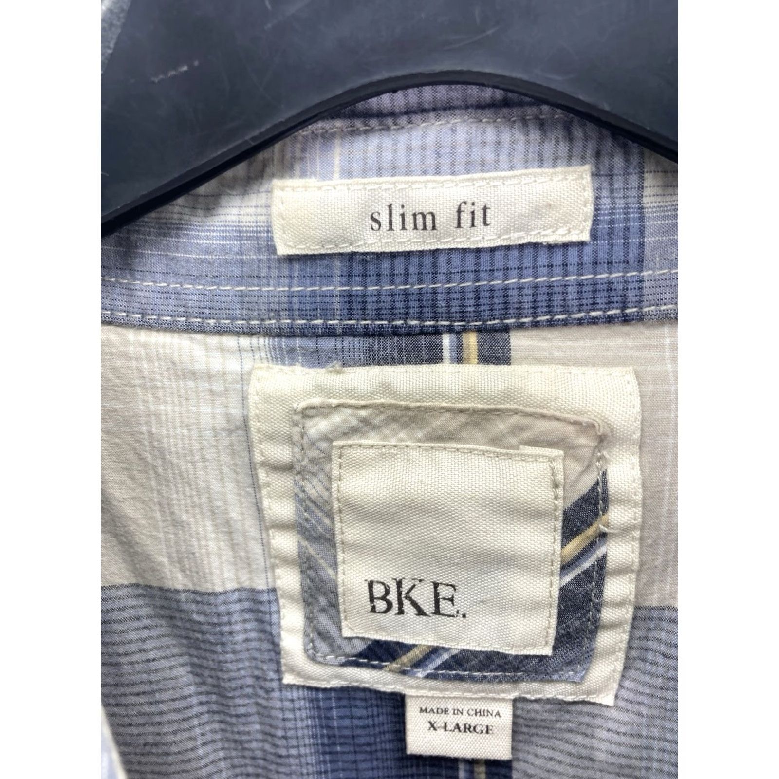 BKE VINTAGE BKE Buckle Pearl Snap Shirt Men XL Blue Plaid Long Sleeve Slim Fit Western Size US XL / EU 56 / 4 - 5 Thumbnail