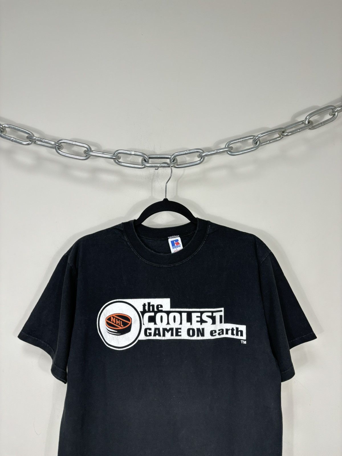 Russell Athletic Vintage 90s Russell Athletic USA Logo NHL Black T-Shirt Tee Size US L / EU 52-54 / 3 - 2 Thumbnail