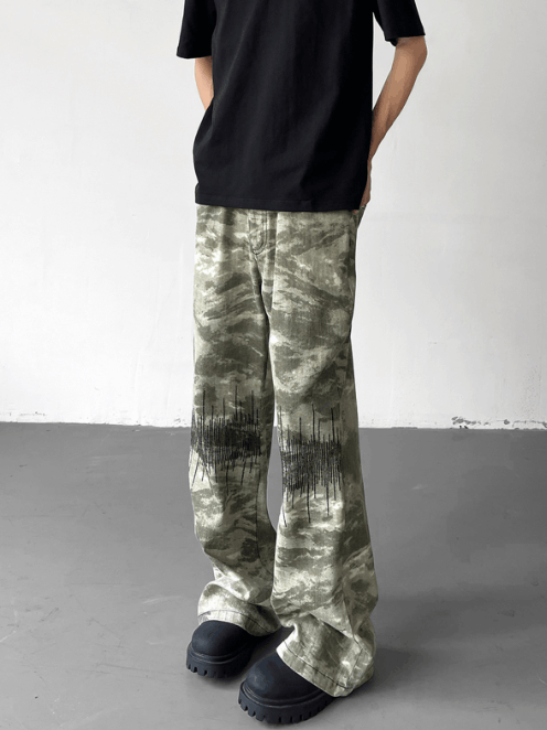 Japanese Brand American hiphop cool casual flared camouflage jeans Size US 32 / EU 48 - 3 Thumbnail