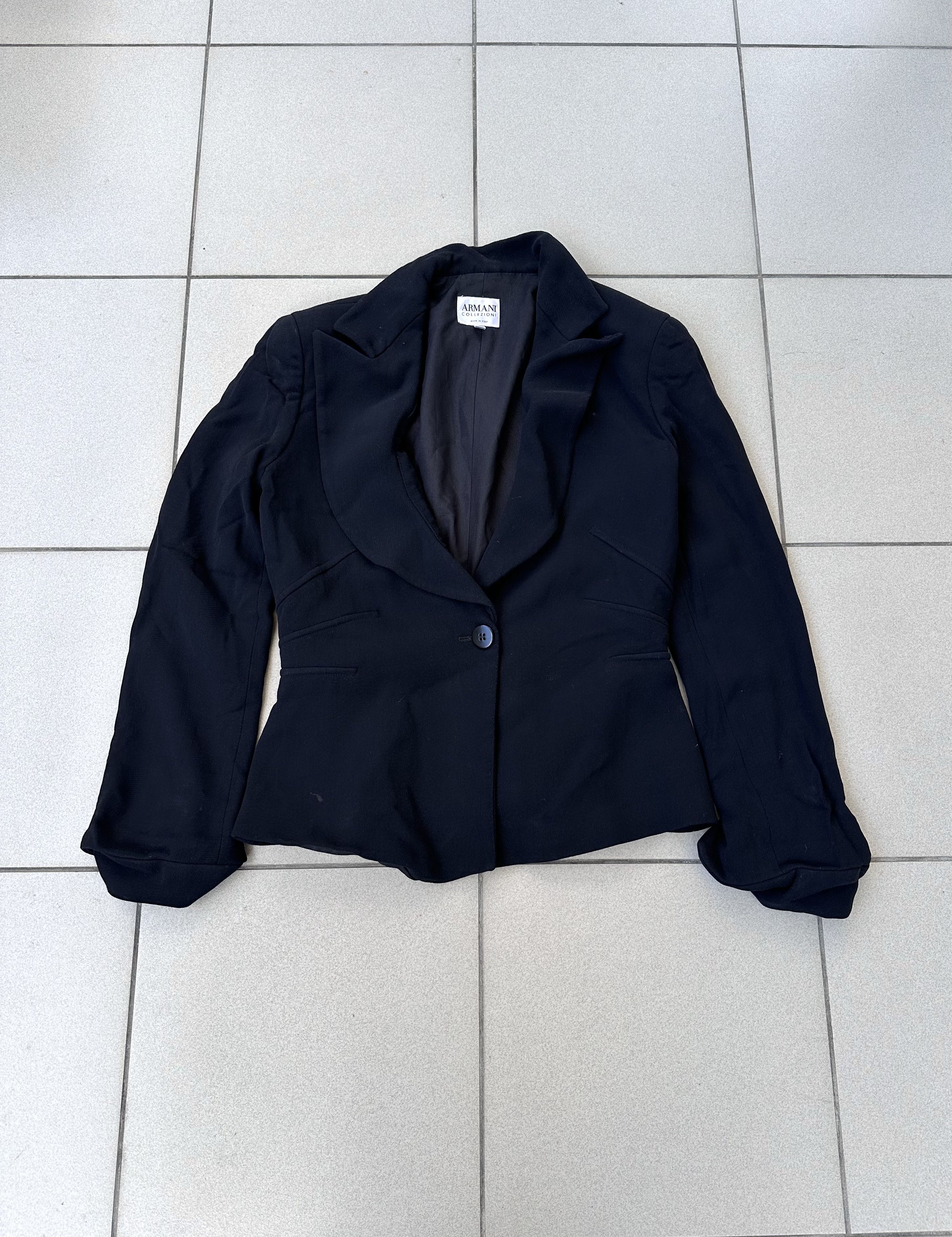 Armani Collezioni Vintage Armani Collezioni woolen blazer jacket Size L / US 10 / IT 46 - 1 Thumbnail