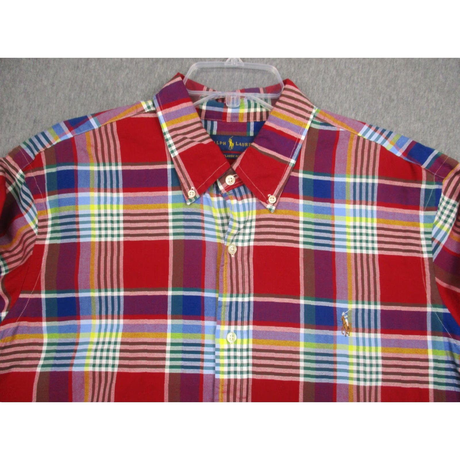 Ralph Lauren Ralph Lauren Shirt Mens XL Red Plaid Classic Fit Button Down Long Sleeve Madras Size US XL / EU 56 / 4 - 2 Thumbnail