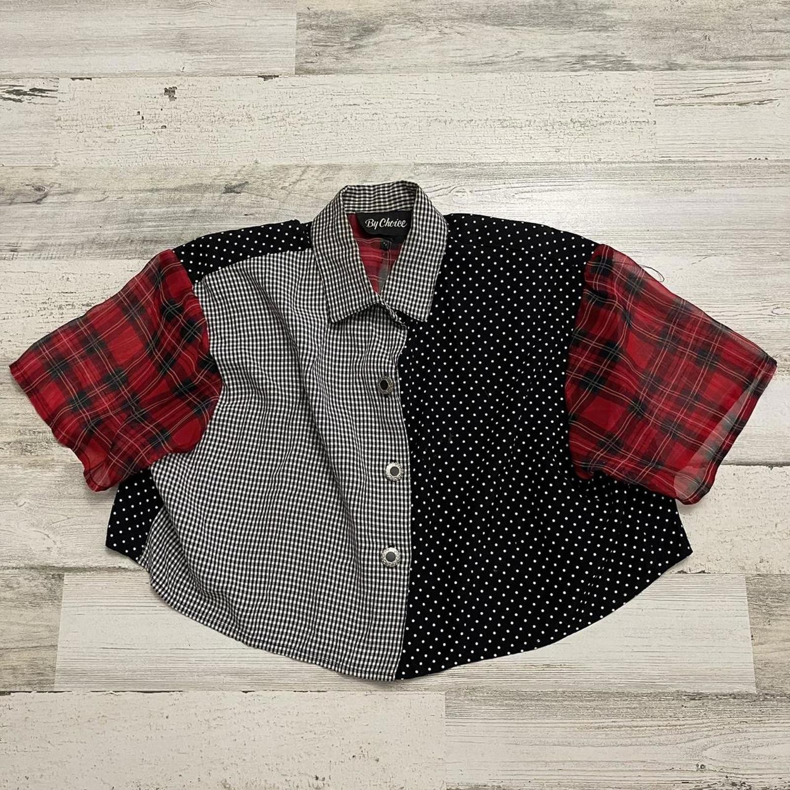 Designer 80s polka dot plaid crop small Size S / US 4 / IT 40 - 1 Thumbnail