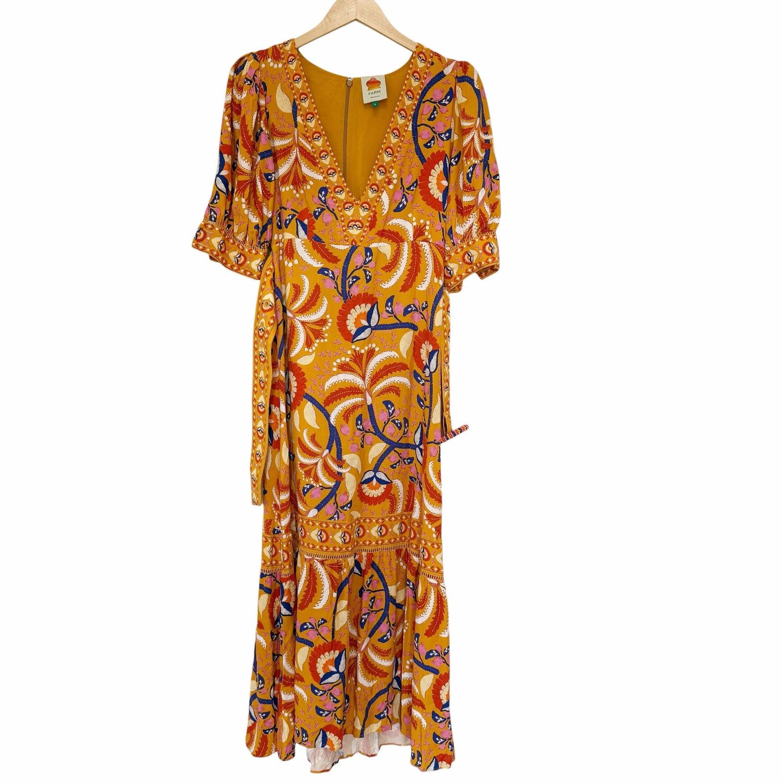 Farm Rio Farm Rio Yellow Palms Party Maxi Dress Sz S Size S / US 4 / IT 40 - 1 Thumbnail