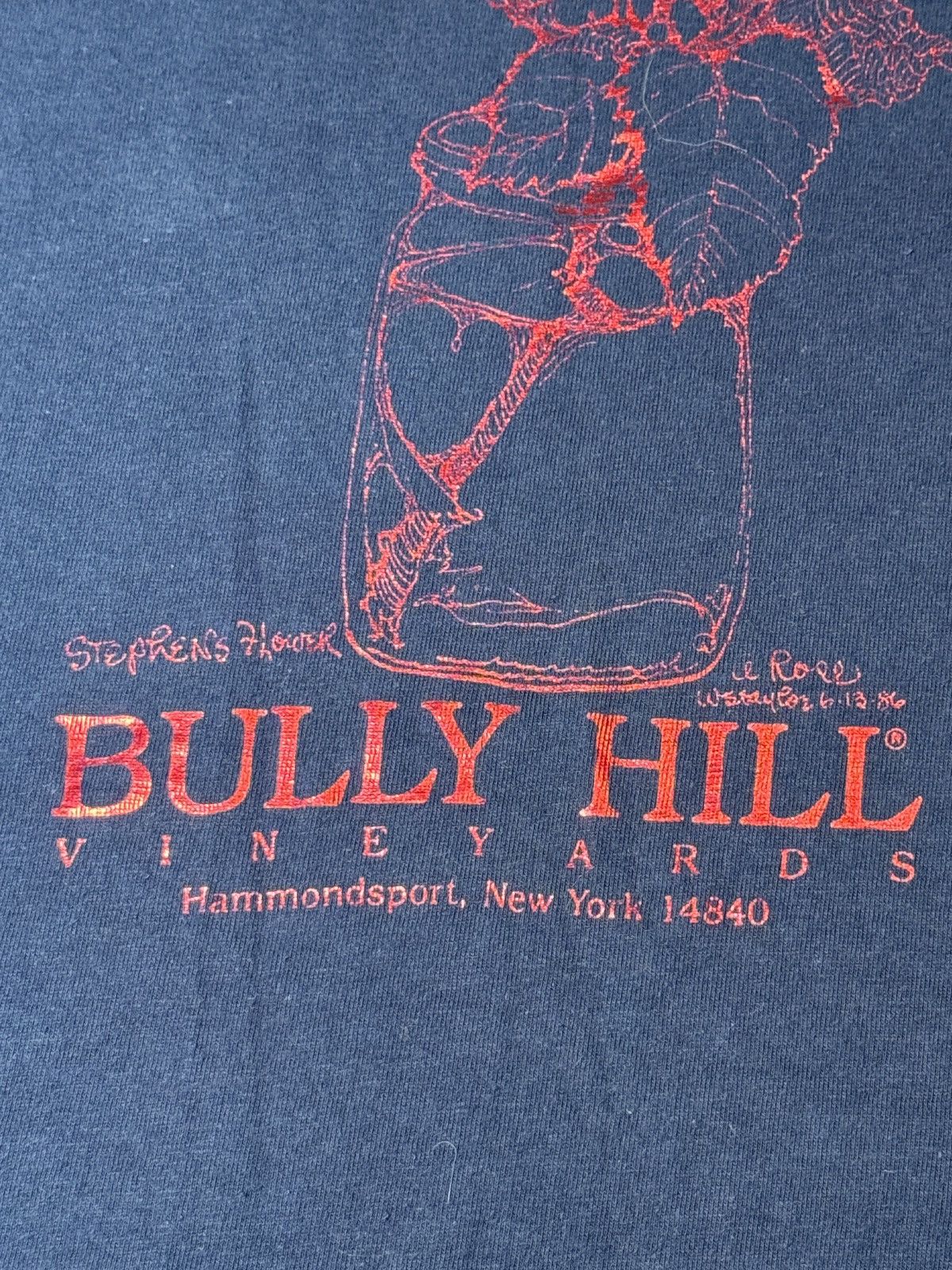 Hanes × Vintage Vintage 80s Bully Hill Vineyard Beauty Beast Rose T Shirt Size US L / EU 52-54 / 3 - 3 Thumbnail
