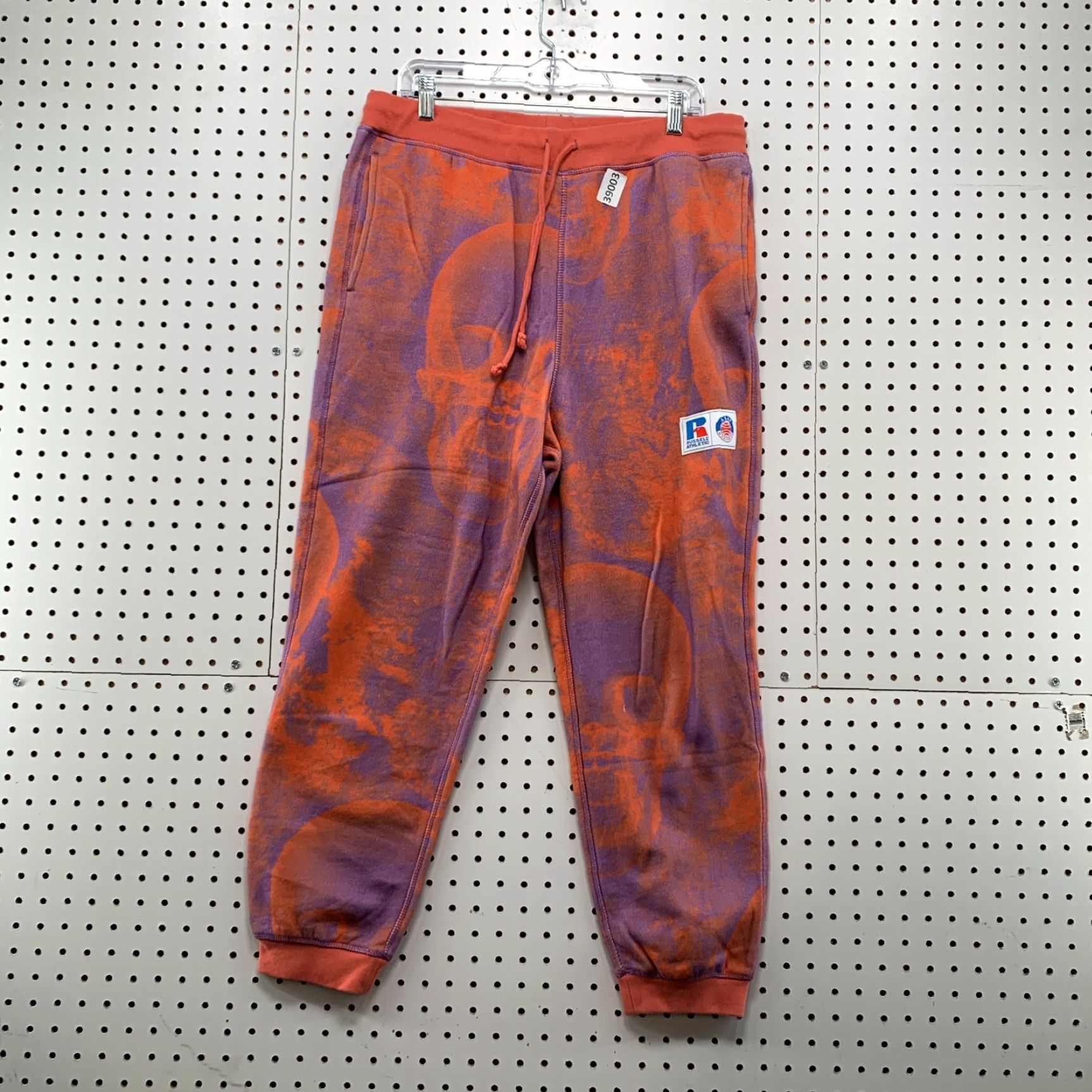 Russell Athletic VINTAGE Russell Athletic A ASAP Sweatpants Men's Medium Orange Skull Activewear 34x26 Hip Hop Size US 31 - 6 Thumbnail