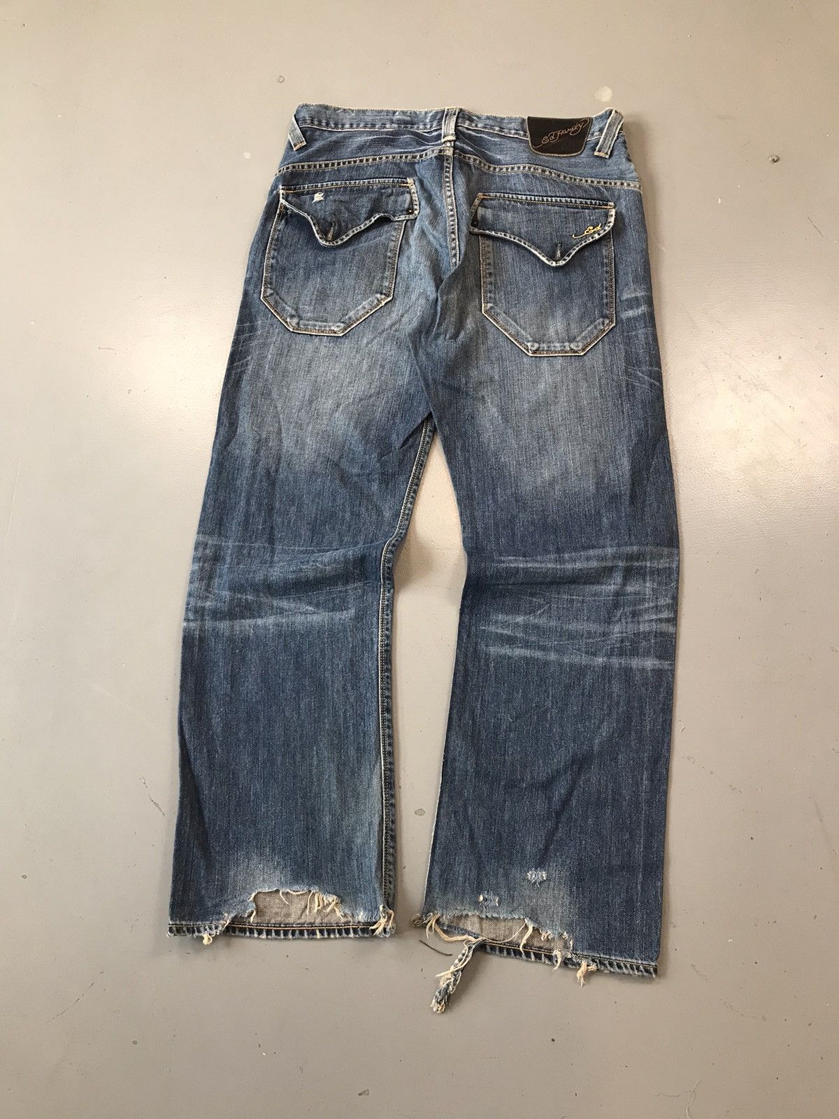 Christian Audigier × Ed Hardy × Vintage Rare Vintage Edhardy baggy fit denim Size US 35 - 8 Thumbnail