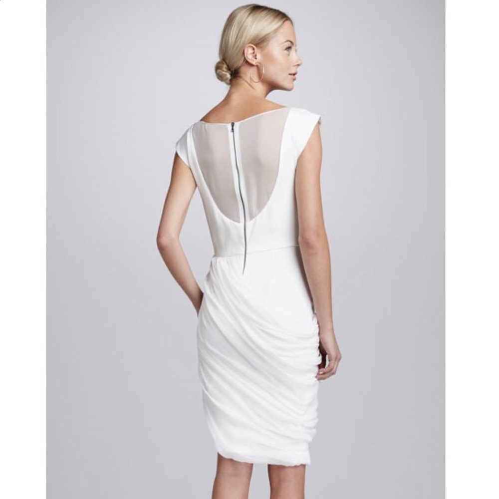 Alice + Olivia Alice + Olivia Lexie Drape-Skirt White Dress Size 2 Size XS / US 0-2 / IT 36-38 - 2 Thumbnail