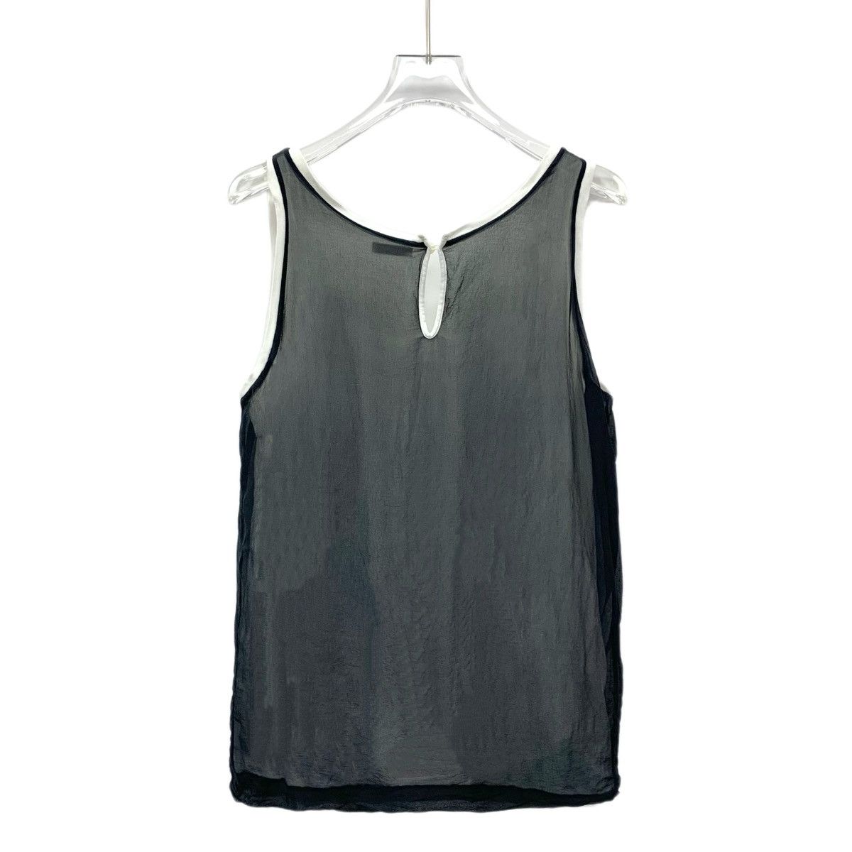 Miu Miu Miu Miu Black Gray Double Layer Silk Camisole Top K26WX Size S / US 4 / IT 40 - 2 Thumbnail