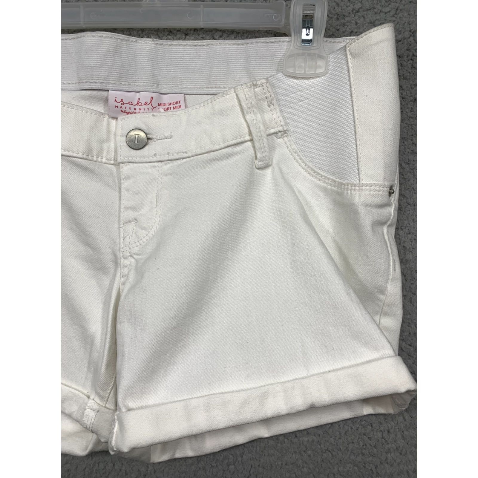 Vintage Isabel Maternity Shorts Midi White Casual 2 Back Pockets Belt Loops NWT Womens Modern Vintage: No Size 26" / US 2 / IT 38 - 4 Thumbnail