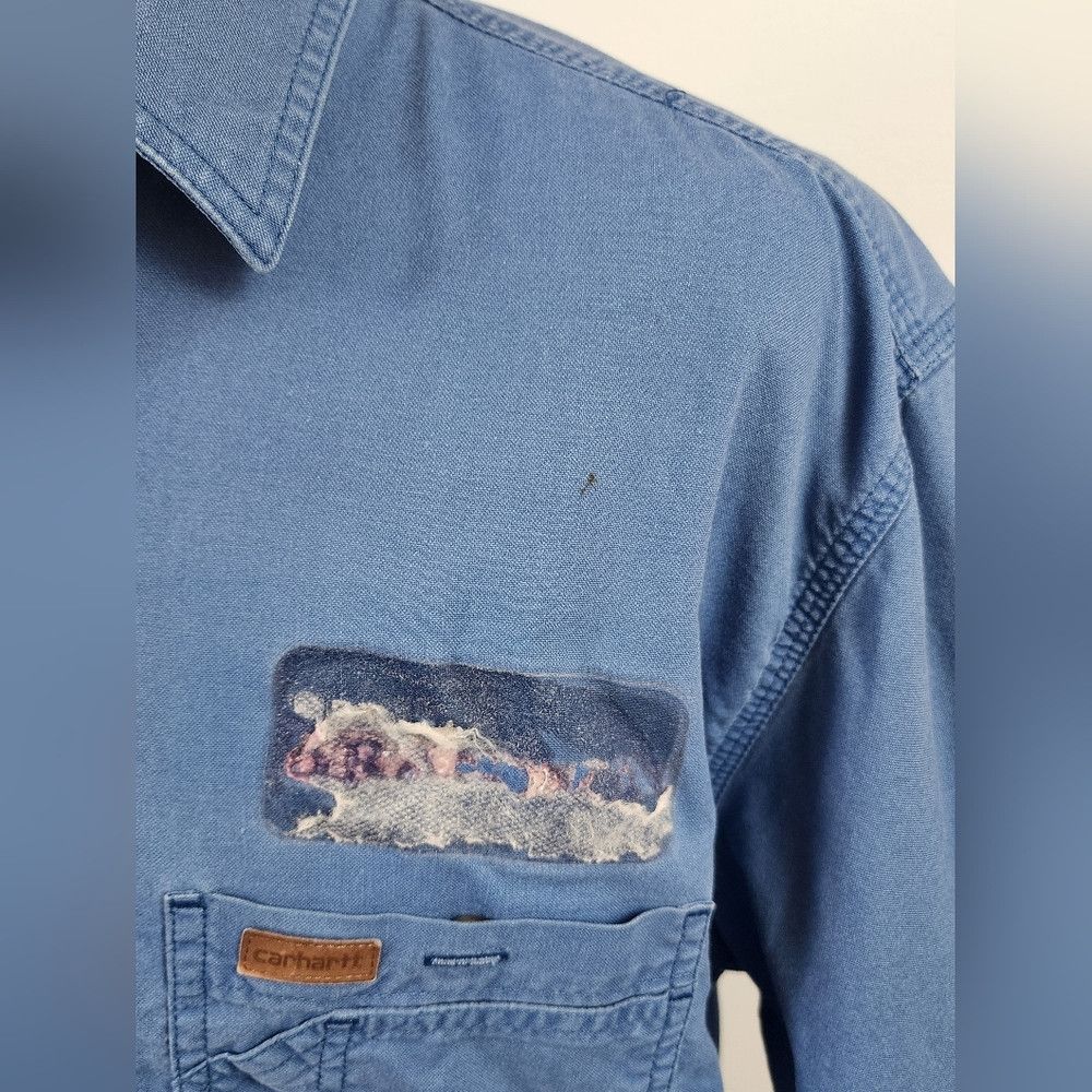 Carhartt Carhartt Blue Workwear Button Front Short Sleeve Shirt Size US XL / EU 56 / 4 - 9 Thumbnail