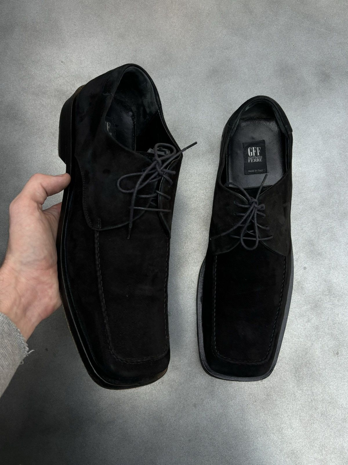 Gianfranco Ferre × Vintage Vintage Gianfranco Ferre Square Toe Suede Dress Shoes 80s 90 Size US 10.5 / EU 43-44 - 2 Thumbnail