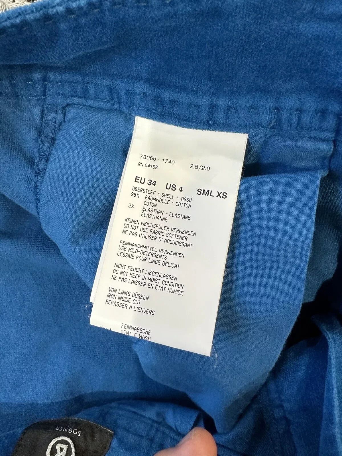 Bogner BOGNER Velvet Velour Blue Pants Trousers Womens size US-4 Size 27" / US 4 / IT 40 - 14 Thumbnail