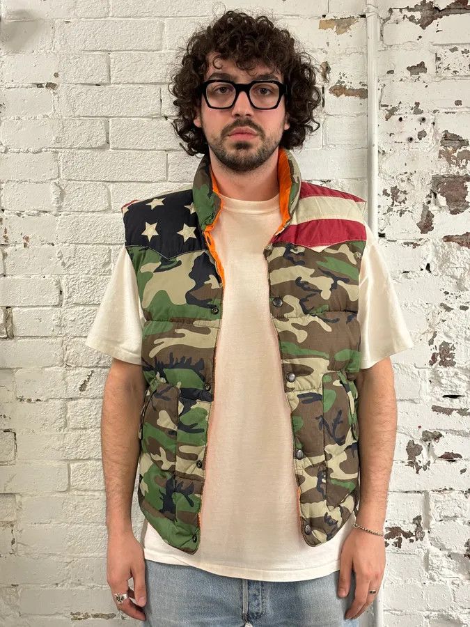 Polo Ralph Lauren 2010s Ralph Lauren Denim & Supply Orange Camo Reversible Puffer Vest Size US M / EU 48-50 / 2 - 3 Thumbnail