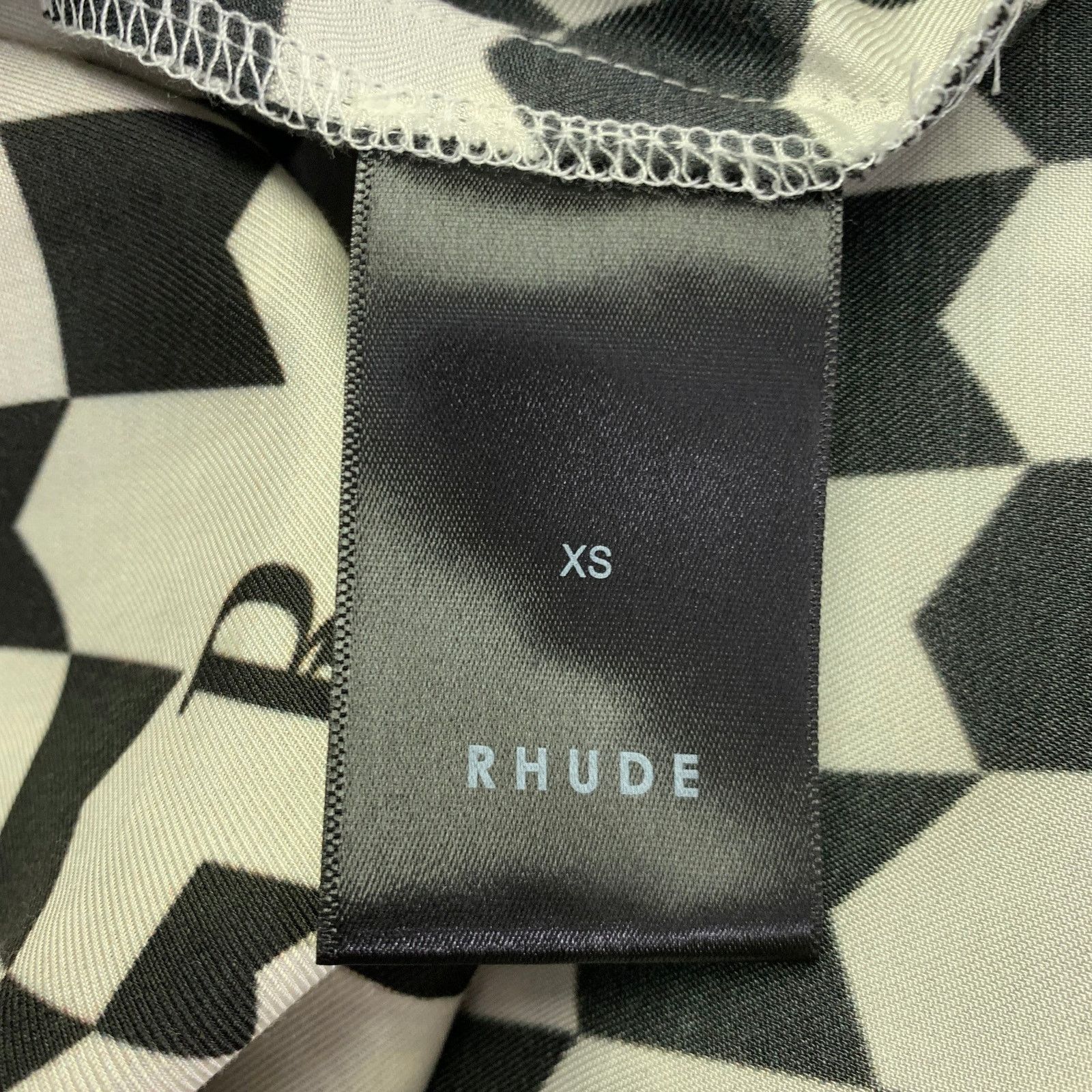 Rhude RHUDE AW22 Size XS Black White Tencel Short Sleeve Shirt Size US XS / EU 42 / 0 - 6 Thumbnail