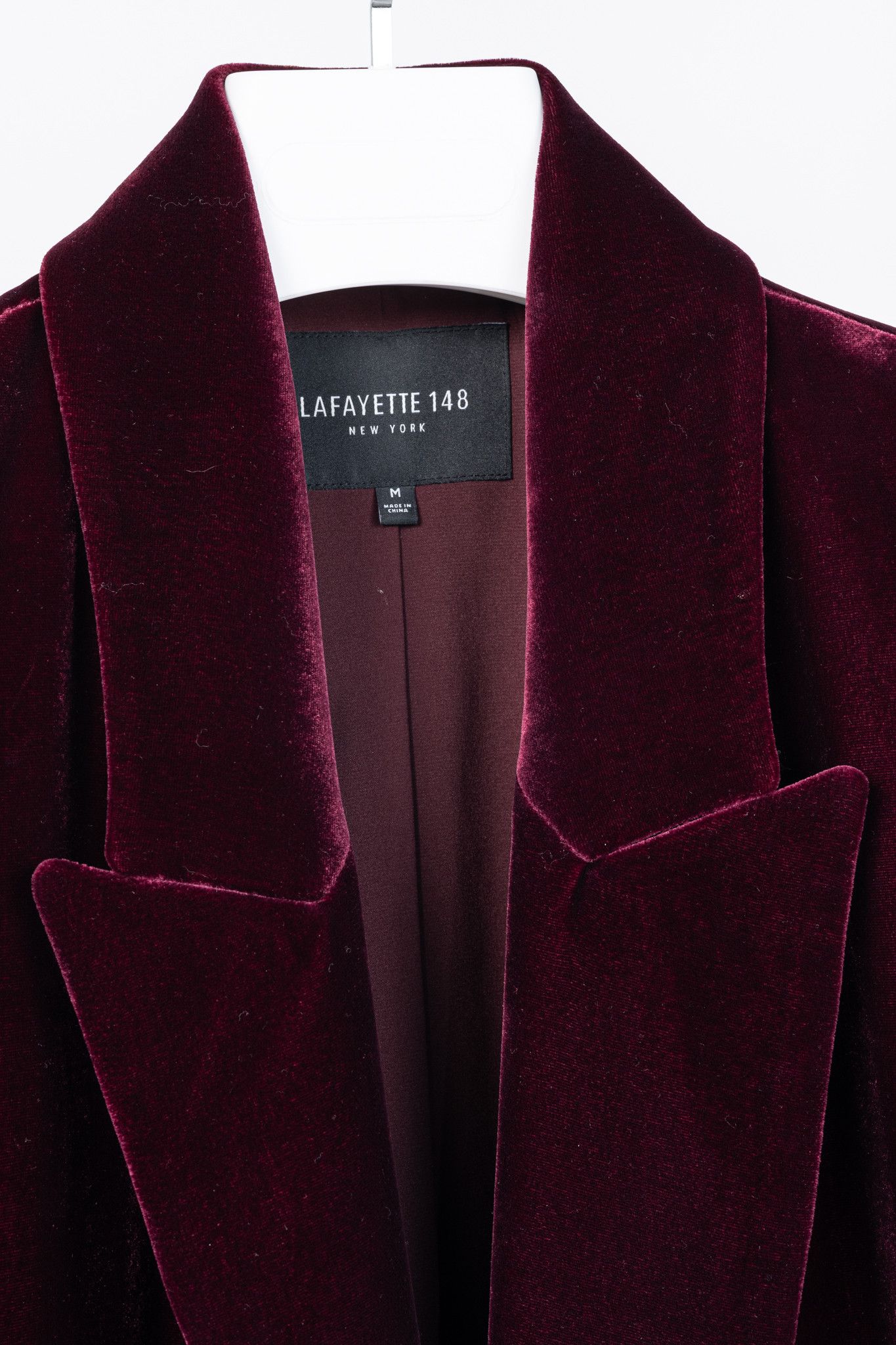 Lafayette 148 Lafayette 148 Valon Burgundy Velvet Open-Front Blazer Size M / US 6-8 / IT 42-44 - 4 Thumbnail