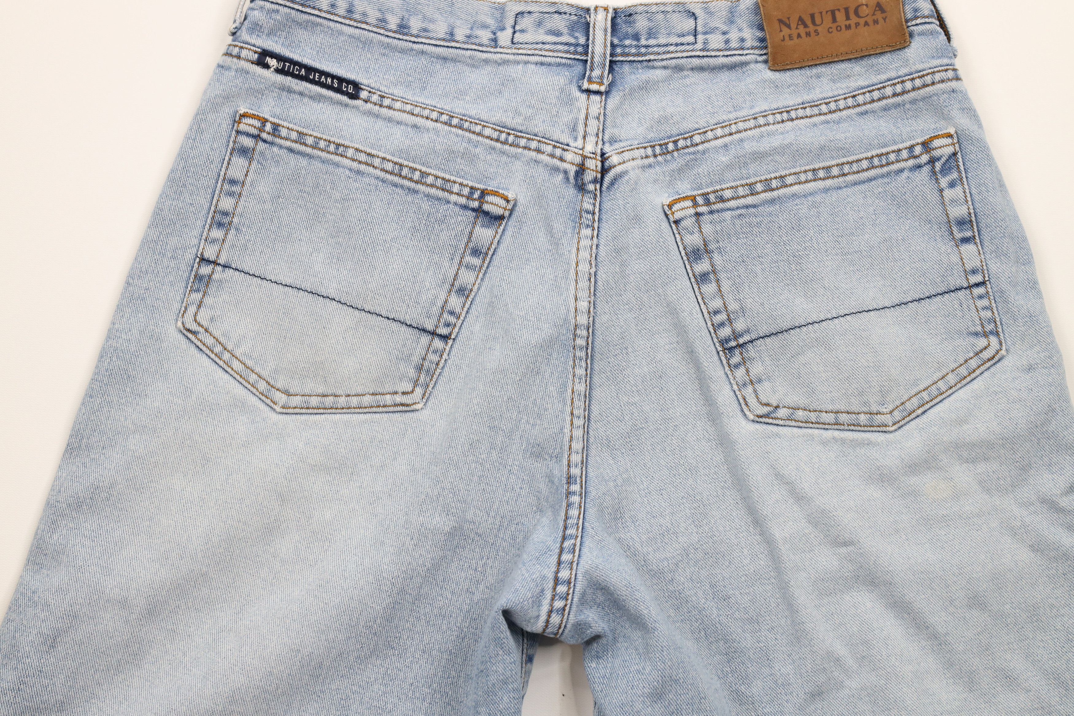 Nautica × Vintage Vintage 90s Nautica Spell Out Baggy Denim Jean Shorts Jorts Size US 32 / EU 48 - 11 Thumbnail