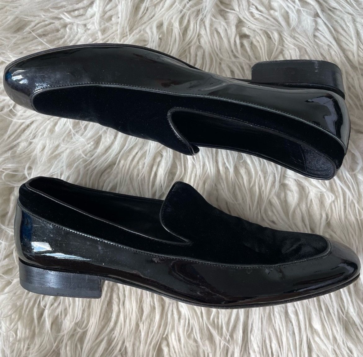 Jimmy Choo Jimmy Choo Patent Leather Velvet Panel Loafers Size US 9.5 / EU 42-43 - 1 Thumbnail