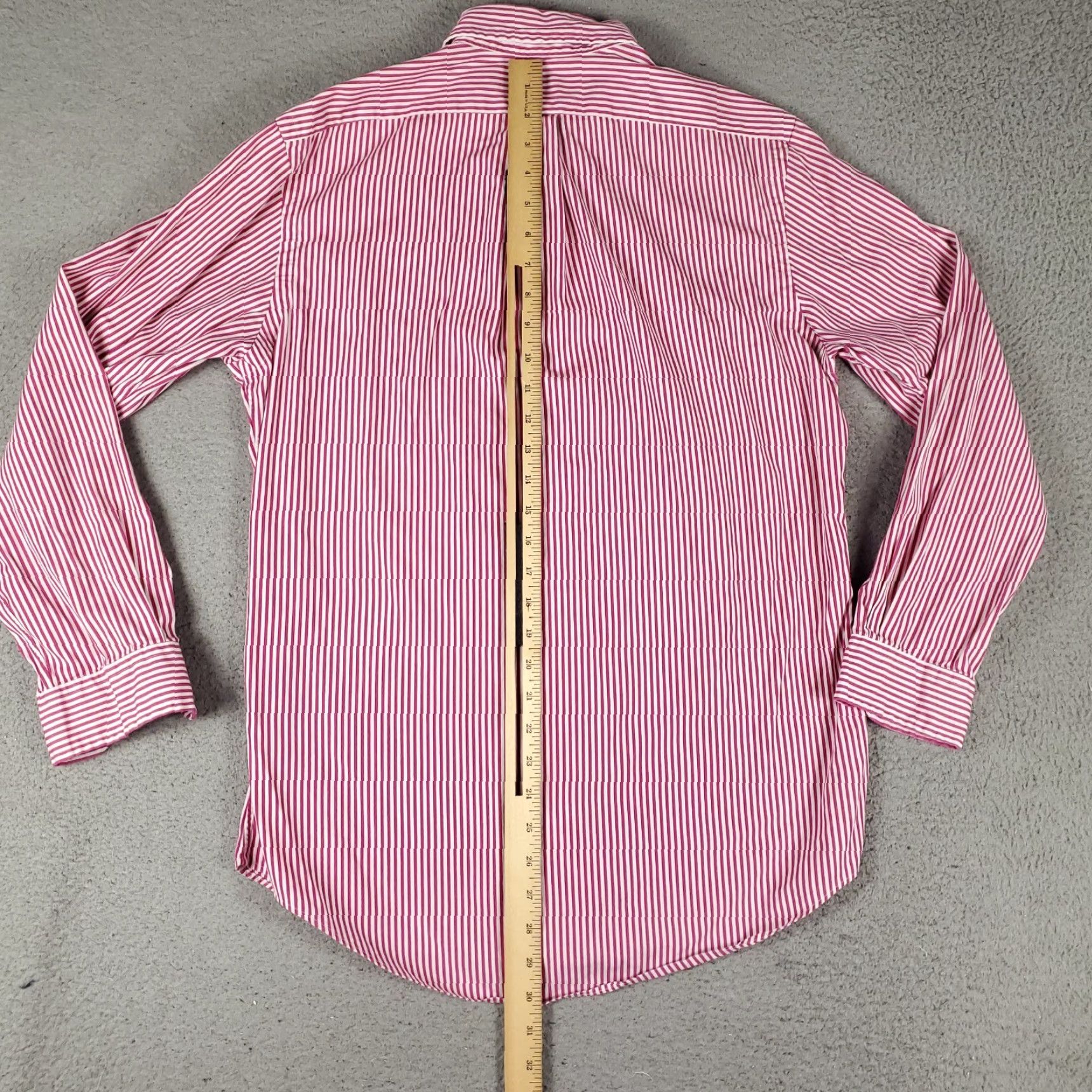 Ralph Lauren VINTAGE Ralph Lauren Dress Shirt Mens 15.5 Pink Striped Long Sleeve Business Casual Formal Size 40R - 5 Thumbnail