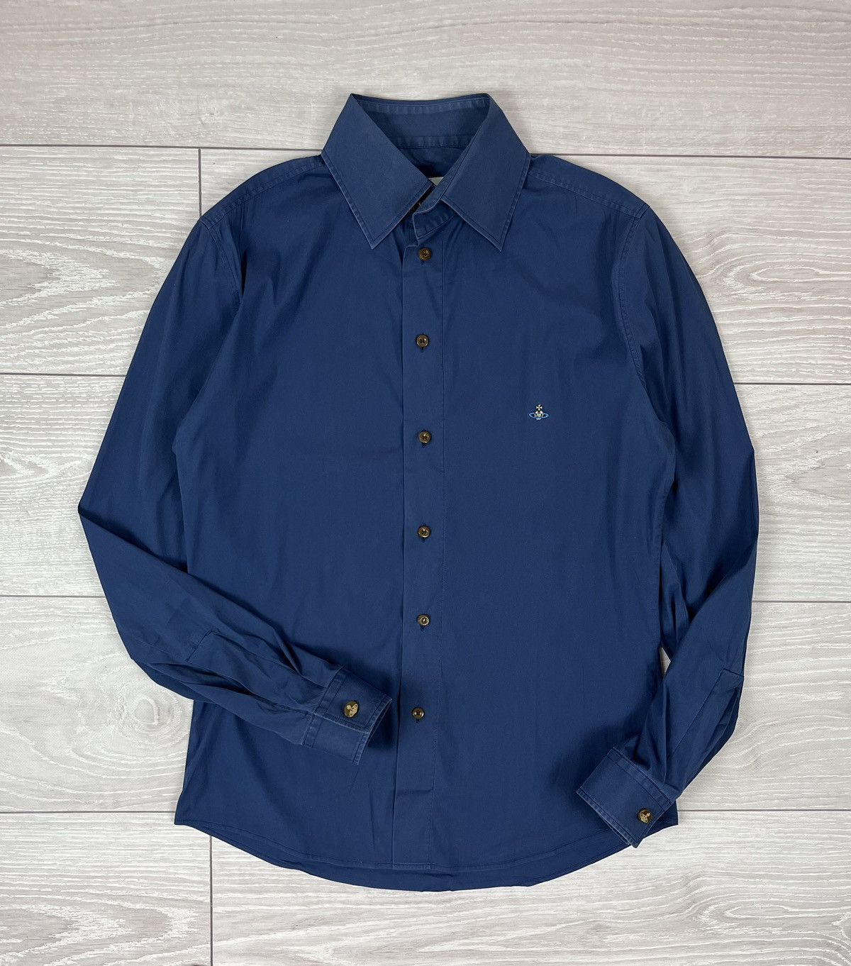 Vivienne Westwood MAN Logo Blue Button Shirt
