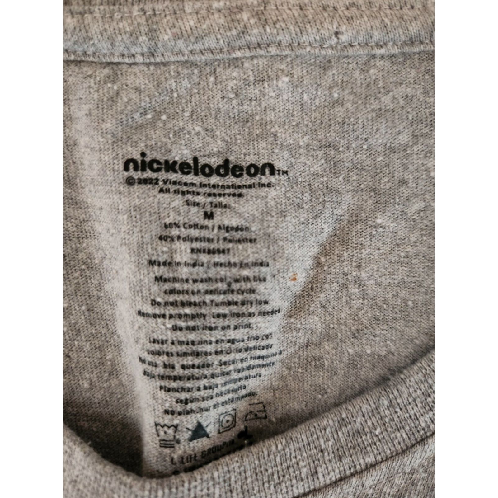 Nickelodeon Nickelodeon Short Sleeve Mens T Shirt Gray Retro 90's Cartoon Graphic Print Size Medium Size US M / EU 48-50 / 2 - 2 Thumbnail