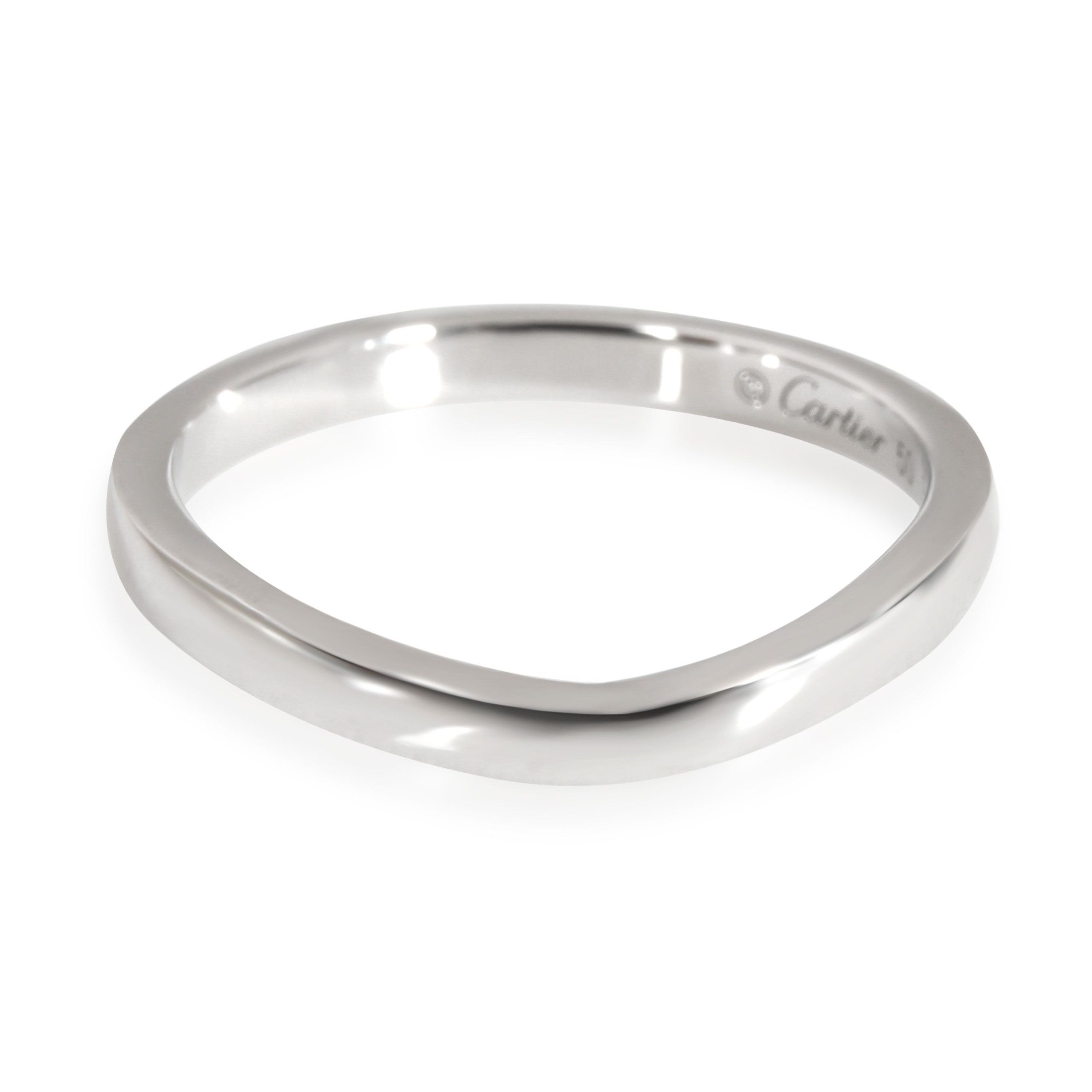 image of Cartier Ballerine Curved 2.1 Mm Wedding Band In Platinum in Silver, Women's