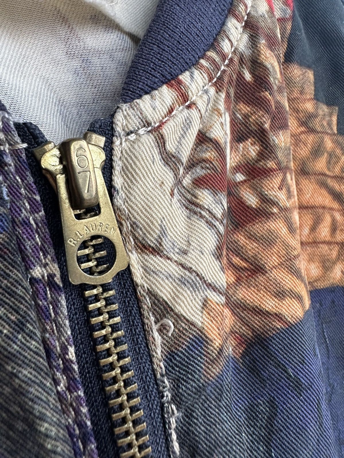 Denim & Supply Ralph Lauren Denim & Supply Ralph Lauren Patchwork Bomber Jacket Tencel Size XS / US 0-2 / IT 36-38 - 9 Thumbnail